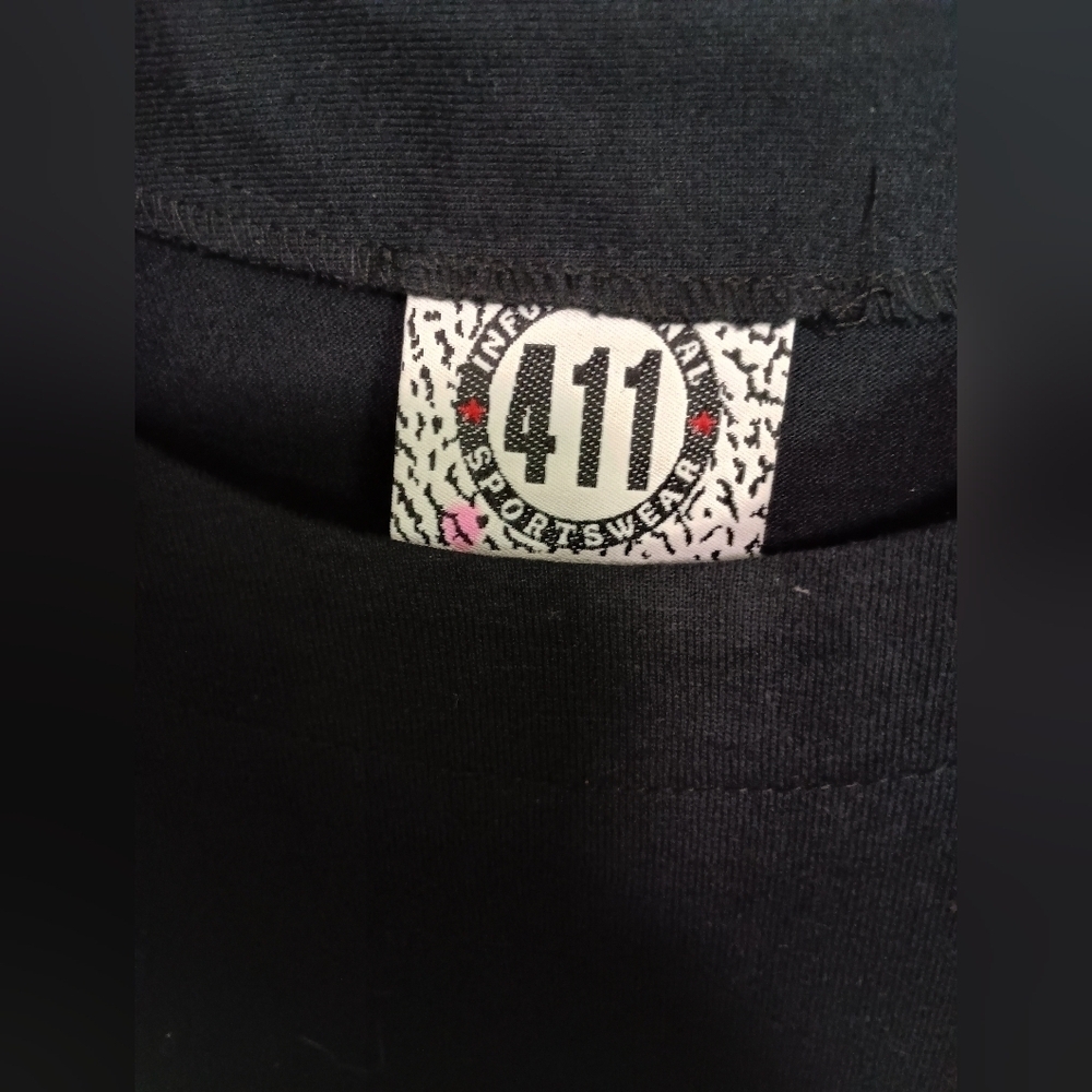 Vintage Set 411 Sportswear Black Fringe Top and Skirt with Button Accents_Med - Picture 7 of 11